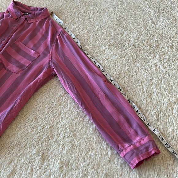 Ana pink and purple striped button up blouse - Picture 16 of 16